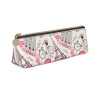 SMSJTMWHN Romántica Torre Eiffel de París - Estuche triangular para lápices de piel, bolsa de cosméticos, organizador de papelería para oficina, mujeres y hombres