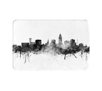 SMSJTMWHN Tapete de bienvenida City Ink para entrada interior y exterior, tapetes de perfil bajo, fácil de limpiar, alfombra de entrada delantera, decoración del hogar, 24 x 16 pulgadas