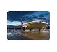 SMSJTMWHN Tapete de bienvenida, diseño de avión en la noche para entrada interior y exterior, tapetes de perfil bajo, fácil de limpiar, alfombra de entrada delantera, decoración del hogar, 24 x 16