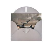 SMSJTMWHN Tarjetas de felicitación en blanco con sobres, calcomanías de avión de guerra