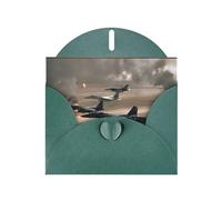 SMSJTMWHN Tarjetas de felicitación en blanco con sobres, calcomanías de avión de guerra