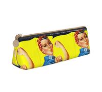 SMSJTMWHN We Can Do It - Estuche triangular de piel para bolígrafos, cosméticos, escritorio, papelería, organizador para oficina, mujeres y hombres