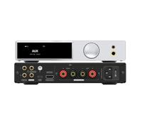 SMSL AO300Pro Power Amplifier DAC Headphone Amp 2.1CH 165Wx2 with MA5332MS IC MQA MQA-CD DAC CS43131 IC 4.4mm/6.35mm 768K/32Bit XMOS XU316 USB/BT5.3/Coax/Opt/RCA/HDMI(eARC) Input Amps(Silvery)
