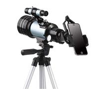 SMSOM Telescopio para niños y principiantes, telescopio de refractor astronómico de apertura de 70 mm, telescopio de viaje de trípode y buscador. Telescopio de viaje portátil con adaptador de teléfono