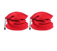 SMTCM 2 bragas de forro polar, multifunción, color rojo, calentador de cuello con cordón, calentador de cuello, bufanda elástica para invierno, máscara de esquí, bufanda deportiva para hombre y mujer,