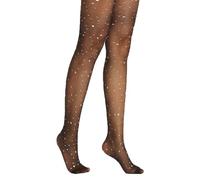 SMTCM Medias para mujer con estrellas, moda estampadas, súper elasticidad, ultradelgadas, transparentes, de cintura alta, sexy, de brillo, de jacquard, para fiesta, medias negras para mujer para usar