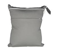 SMTCM Pañales de tela impermeables para la nariz, bolsa de pañales, bolsa de mojado, bolsa de almacenamiento reutilizable, bolsa de pañales con cremallera para viajes de bebé, niños pequeños, gris