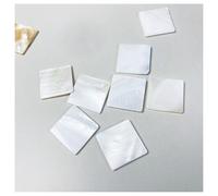 SMTCM Paquete de 100 perlas blancas naturales de concha de nácar de agua dulce, escamas cuadradas y planas, azulejos de mosaico de nácar sueltos, para manualidades, decoración del hogar, campanillas