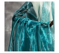 SMTCM Tela de organza iridiscente azul pavo real, 2 m x 150 cm, gradiente de organza, tela de encaje mágica brillante, cinta de tela multicolor transparente para coser, tela de tul, tela decorativa
