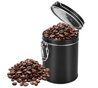 smtfcty Bote hermético de café de acero inoxidable, 450ml Botellas de café al vacío con válvula de salida Botella de almacenamiento de acero inoxidable para café en polvo, té, nueces, cacao (negro)