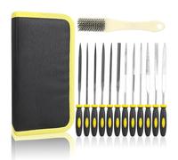 smtfcty Juego de limas de aguja Juego de Limas de Diamante 13 Piezas, Limas Metálica Plana, Redonda, Semiredonda y Triangular, Limas de Agujas, Archivo Riffler para Pulir Madera y Metales