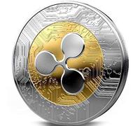 SMTHOME 1 moneda Ripple XRP CRYPTO conmemorativa para coleccionar, monedas de aniversario de aleación de oro y plata de doble color con caja