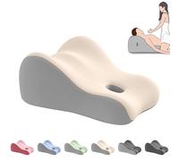SMTSEC Almohada para Glúteos En Pareja, Cómoda Almohada De Espuma Viscoelástica, Almohada De Cama para Intimidad, Almohada Ergonómica De Soporte Lumbar para Parejas,Beige-49×40×23cm