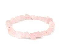 SMTSEC Pulsera Elástica de Cuarzo Rosa Pulsera de Cuentas de Piedra Natural Irregular Para Mujer Pulsera Romántica de Grava de Cuarzo Rosa Pulsera de Yoga de Piedra Cruda Irregular Unisex