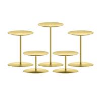 smtyle Portavelas Dorado para Velas de Pilar, Juego de 5 Platos centrales para Mesa o Suelo con Hierro