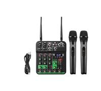 SMTYXS Canales Mezclador De Audio Micrófono Inalámbrico UHF Interfaz De Audio Consola De Mezcla Bluetooth Grabación PC Retardo Repetición Efecto
