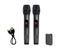 SMTYXS De Micrófono Inalámbrico De 2 Canales con Receptor Recargable. Micrófono De Mano Inalámbrico For Karaoke, Iglesia, Fiesta, DJ.