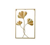 SMTYXS Decoración De Pared Metal Luz Moderna Sala Estar Lujo Sofá Fondo Dormitorio Colgante Dorado Creativo Nueva Casa Estética(B- Gingko Leaf)