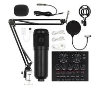 SMTYXS Micrófono De Condensador Karaoke En Vivo Chat De Canciones Grabación De Juegos Micrófono Teléfono Móvil Computadora Equipo General(Balck-BM800-V8)