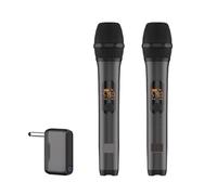 SMTYXS Micrófono De Mano Inalámbrico De Doble Canal UHF con Receptor Recargable Y Batería De Litio Incorporada For Karaoke, Iglesias, Fiestas Y DJ.