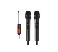 SMTYXS Micrófono Inalámbrico Completo De 2 Canales, UHF, Multigiro, Detección De Transmisor, Micrófono Dinámico, Karaoke, Fiesta, Iglesia FB-U326