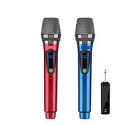 SMTYXS Micrófono Inalámbrico De 2 Canales UHF Profesional De Mano For Fiestas, Karaoke, Iglesias, Espectáculos Y Reuniones A 50 Metros De Distancia.(C)