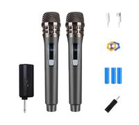 SMTYXS Micrófono Inalámbrico De 4 Canales UHF, Micrófono De Mano Profesional For Fiestas, Karaoke, Iglesias, Espectáculos Y Reuniones.(2pcs)