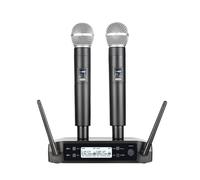 SMTYXS Micrófono Inalámbrico De Mano De Dos Canales UHF De Frecuencia Fija, Dinámico, For Karaoke, Bodas, Fiestas, Bandas, Iglesias Y Espectáculos.