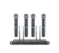 SMTYXS Micrófono Inalámbrico Profesional UHF con Escaneo Automático De Canales Y Frecuencia Seleccionable, Metal De 100 M, For Iglesias Cantoras, PTU7000
