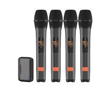 SMTYXS Micrófono Inalámbrico UHF De 4 Canales con Receptor Recargable, Micrófono De Mano Inalámbrico For Fiestas En La Iglesia.
