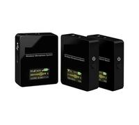 SMTYXS Sistema De Micrófono De Solapa Inalámbrico con Micrófono De Solapa De Monitoreo En Tiempo Real For Cámaras DSLR, Teléfonos, Micrófono De Video(1 to 2)