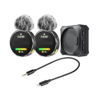 SMTYXS Sistema De Micrófono Inalámbrico 2 * Transmisor 1 * Receptor Pantalla Táctil For PC Cámara De Teléfono Inteligente(3)