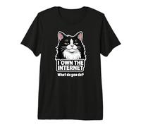 Smug Tuxedo Cat posee el felino Divertido de Internet Camiseta Premium