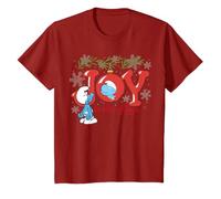 Smurfs Kids Smurf Christmas Village, Bonita Lista Festiva de Papá Noel Camiseta