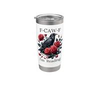 Smutty Book Crow F Cawf I'm Reading Smut Reader Dark Romance Vaso térmico de acero inoxidable de doble pared
