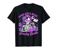Smutty Book Lover Esqueleto Leyendo Novelas románticas oscuras Camiseta
