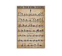 SMWY Póster retro DYJ Yoga Poster Hatha Yoga Asana Sequence Canvas Poster and Wall Art Picture Print Moderno Familiar Dormitorio Decoración Posters 50 x 75 cm