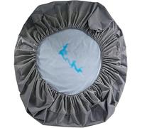 SMXTJBAI Protector de Colchón de Algodón Impermeable en Gris - Sábana Ajustable Redonda con Bolsillo Profundo y Banda Elástica - Funda Lavable de Fácil Cuidado para Cama,Diameter180cm(71inch)