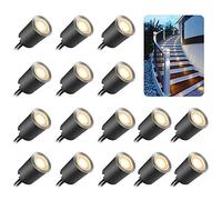 SMY 16 Focos LED Empotrables para el Suelo, Foco Suelo de con Carcasa Protectora, Diámetro de 32mm, Blanco Cálido, 0.6W 12V, IP67 Resistente al Agua para Escaleras, Terraza, Cocina, Jardín