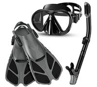 Smyidel Gafas de Buceo y Máscara de Buceo y Tubo y Aletas de Buceo, Snorkel Set para Adulto Juego de Aletas, Máscara y Aletas, Set de Snorkel para Mujeres Y Hombres