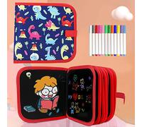 Smyidel Tabla de Dibujo Portátil para Niños, Tablero de Dibujo de Graffiti, Bloc de dibujo portátil borrable, reutilizable,12 bolígrafos borrables de Color 14 Página