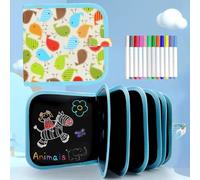 Smyidel Tabla de Dibujo Portátil para Niños, Tablero de Dibujo de Graffiti, Bloc de dibujo portátil borrable, reutilizable,12 bolígrafos borrables de Color 14 Página