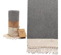 SMYRNA TURKISH COTTON Toallas de baño, 100% algodón Natural, 37 x 71 Pulgadas, versátiles para baño, Hotel, SPA, Ultra Suaves, absorbentes, prelavadas y de Secado rápido (Gris Oscuro, 37 x 71