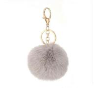 SMYTJSYC Lindo llavero de pompón de pelo sintético esponjoso para mujer, colgante de bolso, bola de piel, llavero, bolsa de 5-8 cm