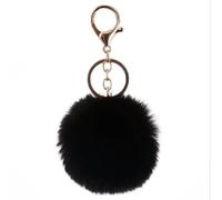 SMYTJSYC Lindo llavero de pompón de pelo sintético esponjoso para mujer, colgante de bolso, bola de piel, llavero, bolsa de 8 cm