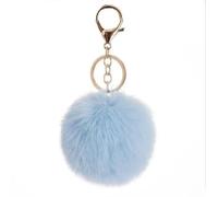 SMYTJSYC Lindo llavero de pompón de piel artificial esponjosa, llavero de bola de piel sintética, para mujer, bolso de mano, 9 cm, aproximadamente 8 cm