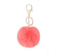 SMYTJSYC Lindo llavero de pompón de piel artificial esponjosa, llavero de bola de piel sintética, para mujer, bolso de mano, 1-aproximadamente 8 cm