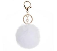 SMYTJSYC Lindo llavero de pompón de piel artificial esponjosa, llavero para mujer, bolso de mano, 10-aproximadamente 8 cm