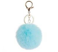 SMYTJSYC Lindo llavero de pompón de piel artificial esponjosa, llavero para mujer, bolso de mano, 12 cm, aproximadamente 8 cm