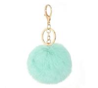SMYTJSYC Lindo llavero de pompón de piel artificial esponjosa, llavero para mujer, bolso de mano, 14-aproximadamente 8 cm